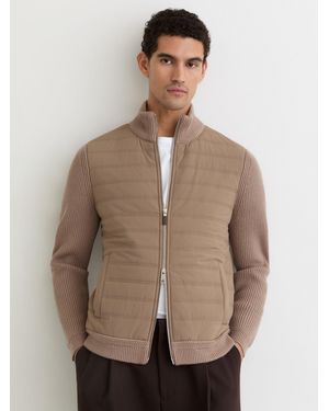 Reiss Townsend - Taupe Brown Cardigan, Xs - Natural