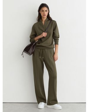 Reiss Premium Interlock Shawl-Neck Sweatshirt With - Green