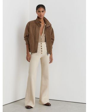 Reiss Cali - Ecru Petite Twin-pocket Button Flared Jeans, Us 22 - Natural