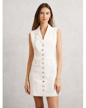 PAIGE Denim Button-Through Mini - White