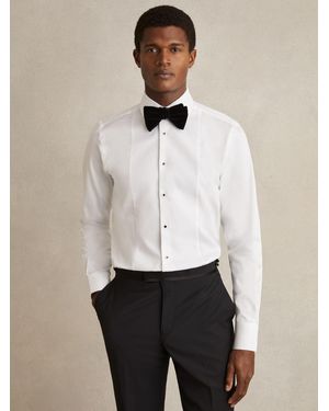 Reiss Marcel Slim Fit Cotton Double-Cuff Dinner Shirt Regular-Fit - White