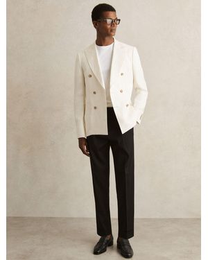 Reiss Cotton-Blend Tapered Pants - Natural