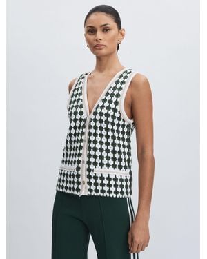 The Upside The Crochet Button Through Cotton Vest - White