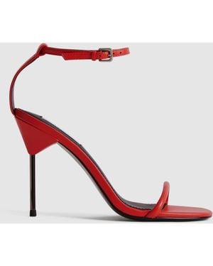 Reiss Carey - Orange Strappy Pin Heel Sandals, Us 7 (uk 5) - Pink