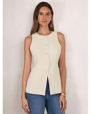 GOOD AMERICAN Cream Tailored Vest - Natural