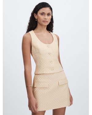 Anna Quan Chevron-weave Button-through Top - Natural