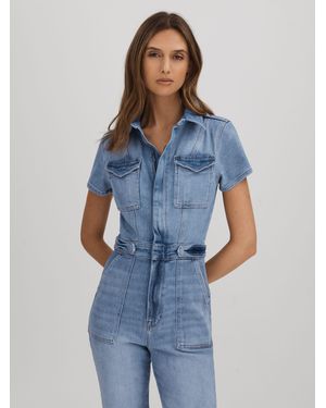 GOOD AMERICAN Mid Blue Denim Jumpsuit