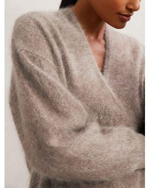 Reiss Cashmere Shawl-Neck Sweater - Brown