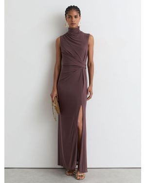 Reiss Petite Draped-Detail Sleeveless Maxi Dress - Multicolor