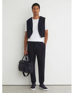 Reiss Premium Interlock Cuffed Sweatpants - White