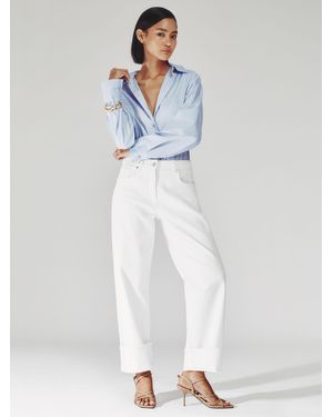 Reiss Belinda - White Straight-leg Turn-up Jeans, 26" - Natural