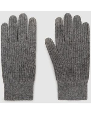 Reiss Lawson - Mid Gray Merino Wool Rib-knit Gloves, One