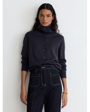 Reiss Gale - Navy Cardigan, L (us 12-14) - Blue
