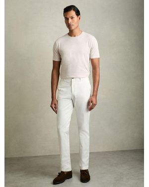 Reiss Bless - Wheat Melange Marl Crew Neck T-shirt, M - Gray