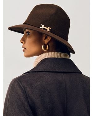Reiss Holly - Chocolate Wool Fedora, S-m - Brown