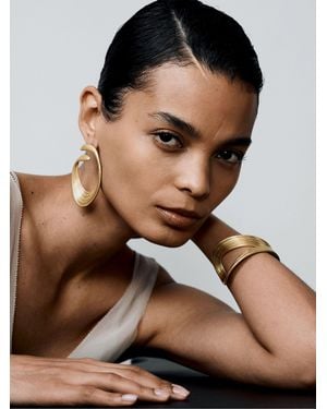 Reiss Birdie - Gold Tone Brushed Twist Loop Earrings, One - Black