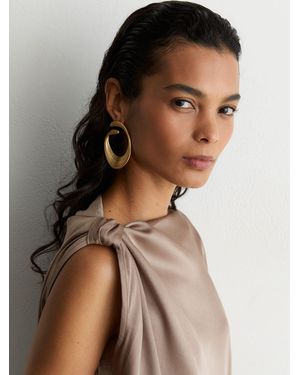 Reiss Satin Draped One-Shoulder Top - Brown