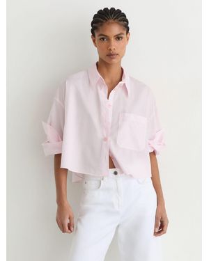Reiss Cotton Cropped Long-Sleeve Shirt - White