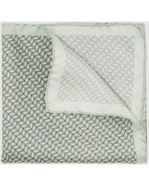 Reiss Ottavio - Sage Geo Chain Detail Pocket Square, One - Blue