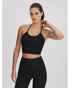 7 DAYS ACTIVE Halter Neck Cropped Top - Black