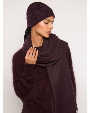 Reiss Alba - Burgundy 100% Cashmere Beanie, One - Purple