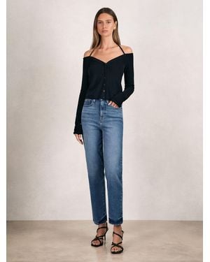GOOD AMERICAN Straight Compression Jeans - Blue