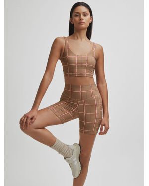 The Upside Check Spin Shorts - Brown