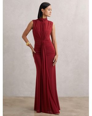 Reiss Daniella Sleeveless Stretch-Woven Maxi Dress - Red