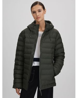 Rains Hooded Puffer Jacket - Gray