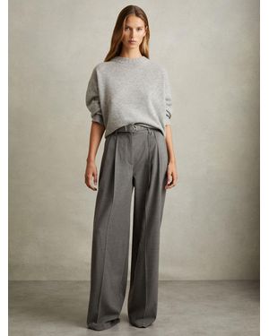 Reiss Freja Belted Leg Pants - Gray