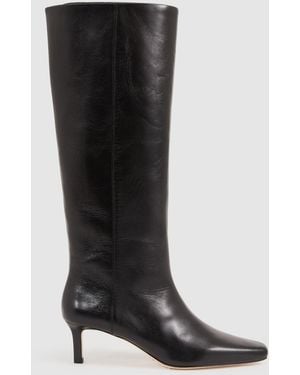 PAIGE Leather Knee-High Boots - Black