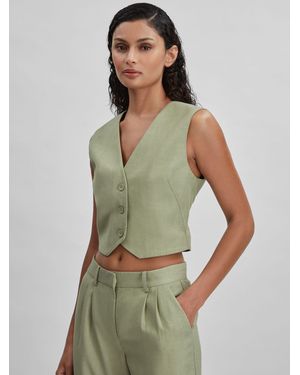 Significant Other Leighton Waistcoat Woven - Green