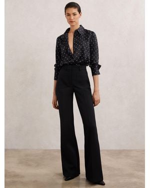 Reiss Silk-Satin Polka Dot Shirt - Multicolor
