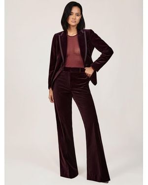Reiss Velvet Tuxedo-Stripe Flared Pants