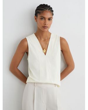 Reiss V-Neck Shell Top - Natural