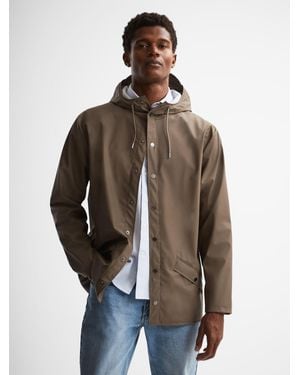Rains Unisex Hooded Raincoat - Brown