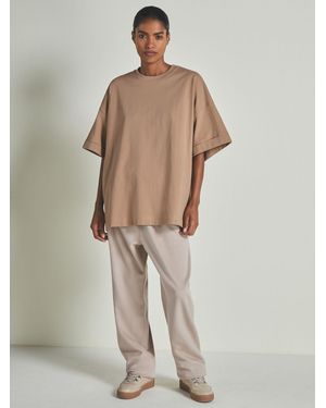 Les 100 Ciels Camel | S Cotton-blend Jersey T-shirt - Natural