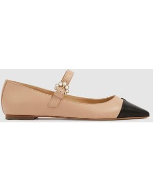 Camilla Elphick Camilla Leather Pointed Flats, Taupe - Multicolor
