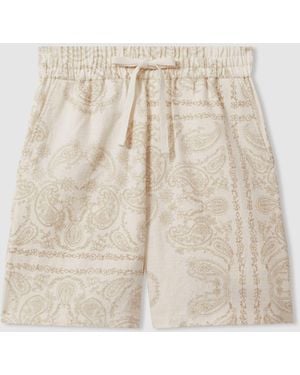 Les Deux Les Ramie-Cotton Drawstring Shorts - White