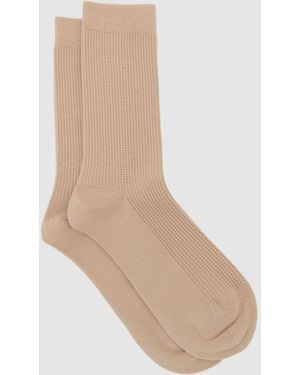 Reiss Cotton-Blend Textured Socks - White