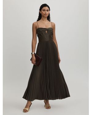 AMUR Pleated Maxi Dress - Green