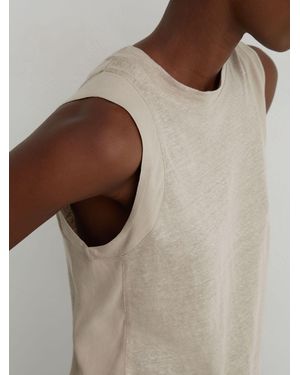 Reiss Linen Jersey Vest - Brown
