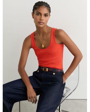 Reiss Stretch-Cotton Ribbed Vest - Red