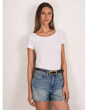 GOOD AMERICAN Stretch- T-Shirt - White