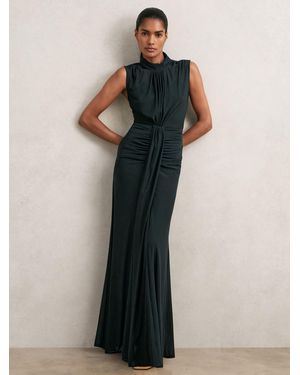 Reiss Daniella Ruched Maxi Dress in Brown | Lyst