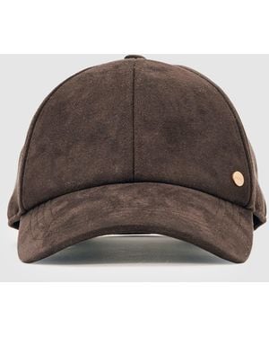 Reiss Nicky - Chocolate Faux Suede Baseball-style Cap, One - Brown