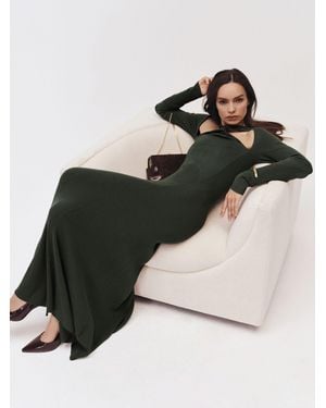 Reiss Vivienne Knitted Cut Out Maxi Dress - Black