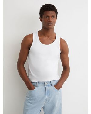 Reiss Vinnie - White Cotton Stretch Vest, S