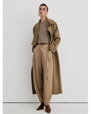 ATELIER Satin Barrel-Leg Pants - Natural