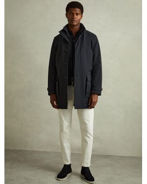 Reiss Player Hybrid Removable-Gilet Overcoat - Blue